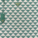 Jacquard Saffiano Triangolo Symbole Embroidered Large Tote Sage Green - Image 8