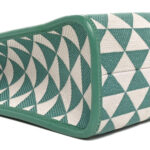 Jacquard Saffiano Triangolo Symbole Embroidered Large Tote Sage Green - Image 9