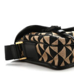 Jacquard Saffiano Triangolo Symbole Embroidered Messenger Bag Black Corda - Image 4