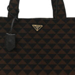 Jacquard Saffiano Triangolo Symbole Embroidered Shopping Tote Black Corda - Image 8