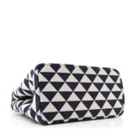 Jacquard Triangolo Symbole Embroidered Tote Navy - Image 4