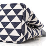 Jacquard Triangolo Symbole Embroidered Tote Navy - Image 10