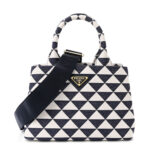 Jacquard Triangolo Symbole Embroidered Tote Navy