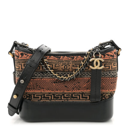 Knit Calfskin Small Gabrielle Hobo Black Multicolor