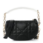 Lambskin Cannage Micro Dior Vibe Hobo Bag Black