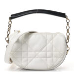 Lambskin Cannage Micro Dior Vibe Hobo Bag White