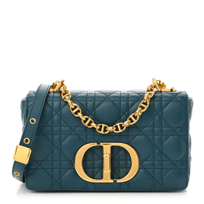 Lambskin Cannage Small Caro Bag Deep Ocean - Image 1