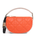 Lambskin Cannage Small Dior Vibe Hobo Bag Orange - Image 3