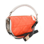 Lambskin Cannage Small Dior Vibe Hobo Bag Orange - Image 4