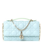 Lambskin Cannage Two Tone Mini My Dior Bag Celestial Blue Light Mint