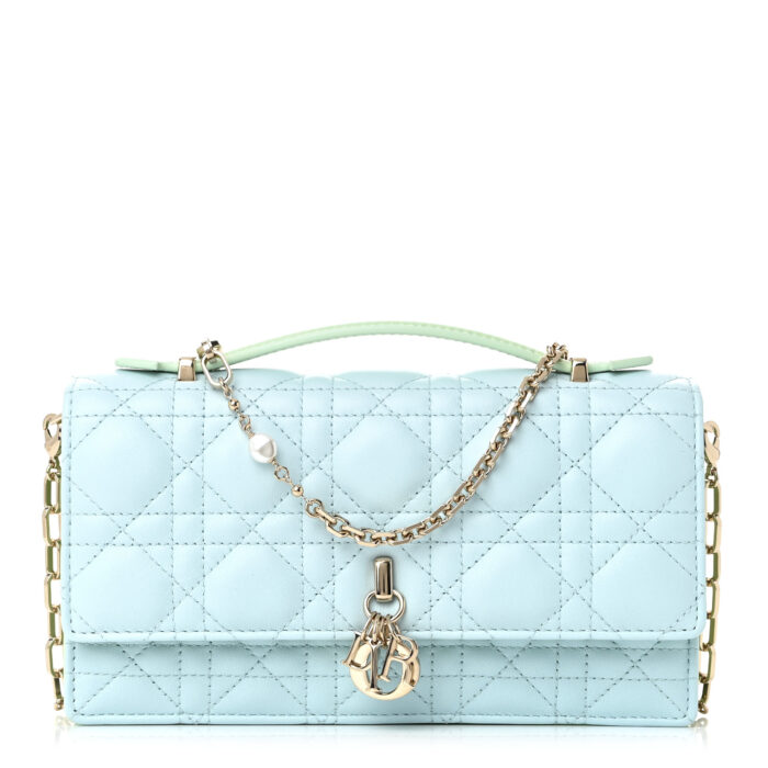 Lambskin Cannage Two Tone Mini My Dior Bag Celestial Blue Light Mint - Image 1
