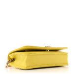 Lambskin Cotten Woven Boy Wallet On Chain WOC Yellow - Image 3