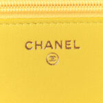 Lambskin Cotten Woven Boy Wallet On Chain WOC Yellow - Image 5