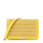 Lambskin Cotten Woven Boy Wallet On Chain WOC Yellow