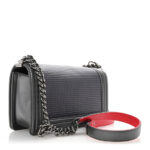 Lambskin Embossed Medium Boy Cube Flap Grey - Image 10