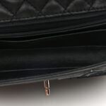 Lambskin Embroidered Camellia Follies Flap Black - Image 5