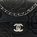 Lambskin Embroidered Camellia Follies Flap Black - Image 8