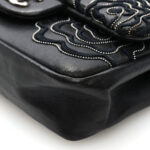 Lambskin Embroidered Camellia Follies Flap Black - Image 9