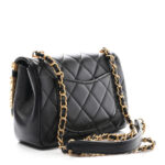 Lambskin Enamel Strass Quilted Mini Paris Monaco Flap Black - Image 11
