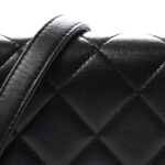 Lambskin Enamel Strass Quilted Mini Paris Monaco Flap Black - Image 7