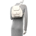 Lambskin Macrocannage Medium Caro Backpack White - Image 2