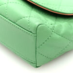 Lambskin Mixed Fibers Quilted Small Corcovado Flap Green - Image 5