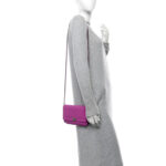 Lambskin Quilted Boy Wallet On Chain WOC Purple - Image 2