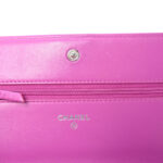 Lambskin Quilted Boy Wallet On Chain WOC Purple - Image 3