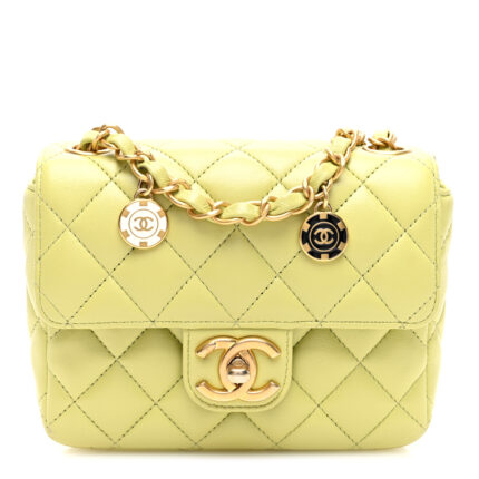 Lambskin Quilted Casino Chips Green