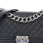 Lambskin Quilted Gradient Crystal Medium Boy Flap Blue - Image 7