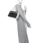 Lambskin Quilted Graphic Camera Case Black White - Image 2