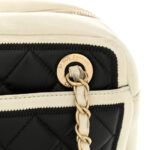 Lambskin Quilted Graphic Camera Case Black White - Image 6