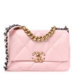 Lambskin Quilted Medium Chanel 19 Flap Light Pink