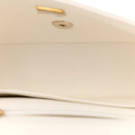 Lambskin Quilted Mini Lion Charm Top Handle Rectangular Flap White - Image 4