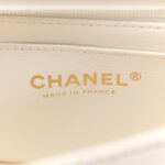 Lambskin Quilted Mini Lion Charm Top Handle Rectangular Flap White - Image 5