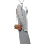 Lambskin Quilted Mini Rectangular Flap Brown - Image 2