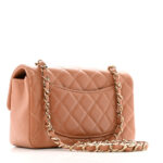 Lambskin Quilted Mini Rectangular Flap Brown - Image 3