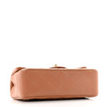 Lambskin Quilted Mini Rectangular Flap Brown - Image 4
