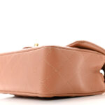 Lambskin Quilted Mini Rectangular Flap Brown - Image 10