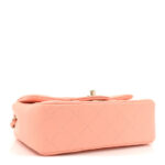 Lambskin Quilted Mini Rectangular Flap Light Orange - Image 3