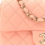 Lambskin Quilted Mini Rectangular Flap Light Orange - Image 7