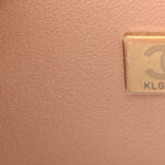 Lambskin Quilted Mini Top Handle Rectangular Flap Beige - Image 7