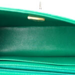 Lambskin Quilted Mini Top Handle Rectangular Flap Green - Image 3
