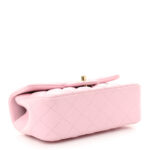 Lambskin Quilted Mini Top Handle Rectangular Flap Light Pink - Image 3