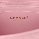 Lambskin Quilted Mini Top Handle Rectangular Flap Light Pink - Image 5