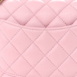 Lambskin Quilted Mini Top Handle Rectangular Flap Light Pink - Image 10