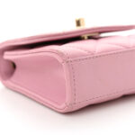 Lambskin Quilted Mini Trendy CC Clutch With Chain Light Pink - Image 8
