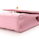 Lambskin Quilted Mini Trendy CC Clutch With Chain Light Pink - Image 9