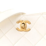 Lambskin Quilted Multi Chain Hobo White - Image 6