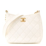 Lambskin Quilted Multi Chain Hobo White